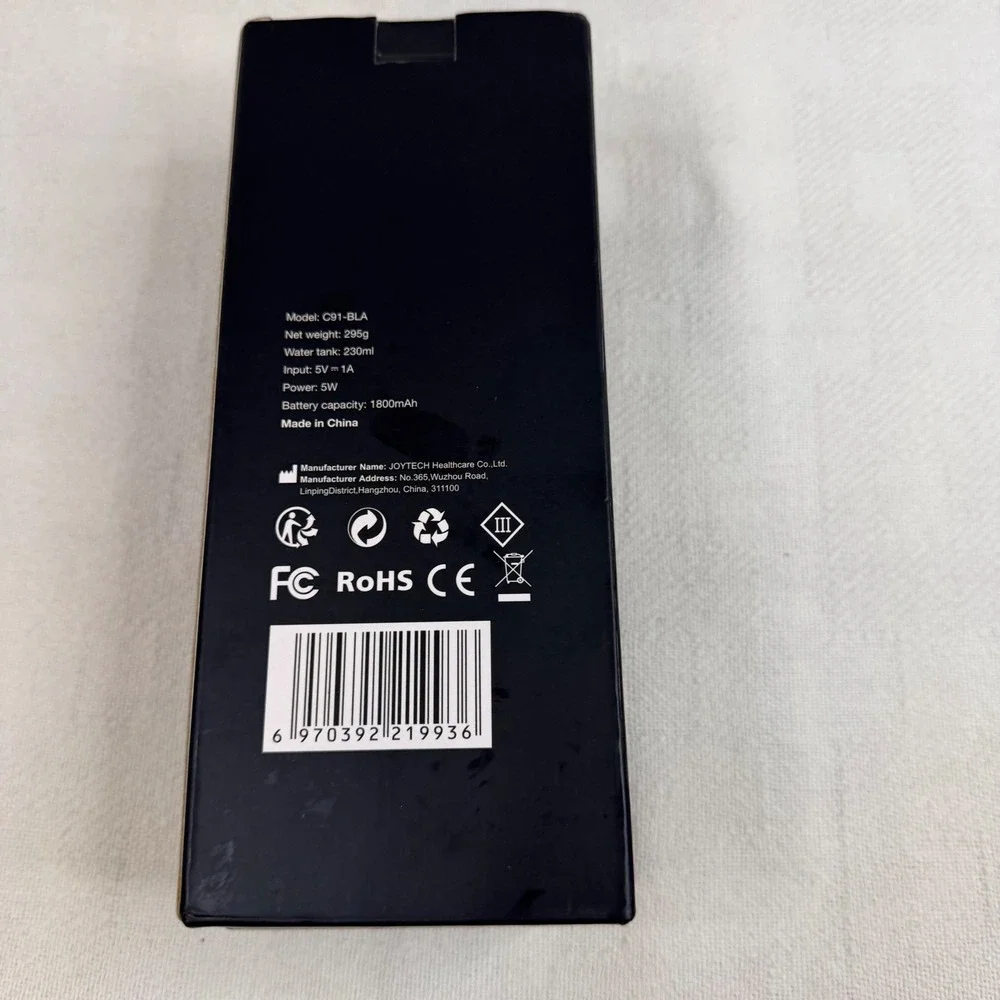Sejoy Water Flosser C91-BLA Black Portable Cordless USB Rechargeable 230ml Tank